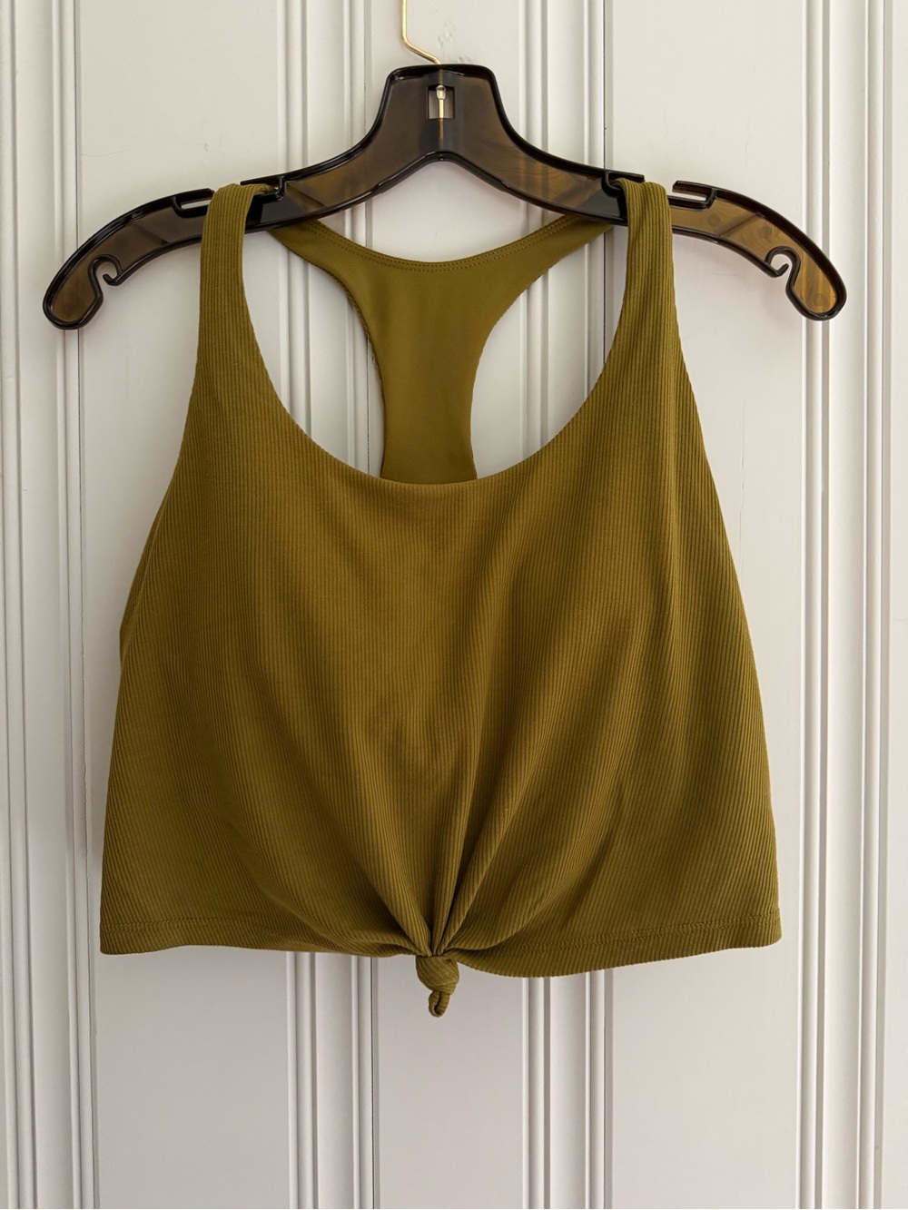 JoyLab Olive Ribbed Racerback Crop